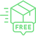 Free shipping icon with moving box.